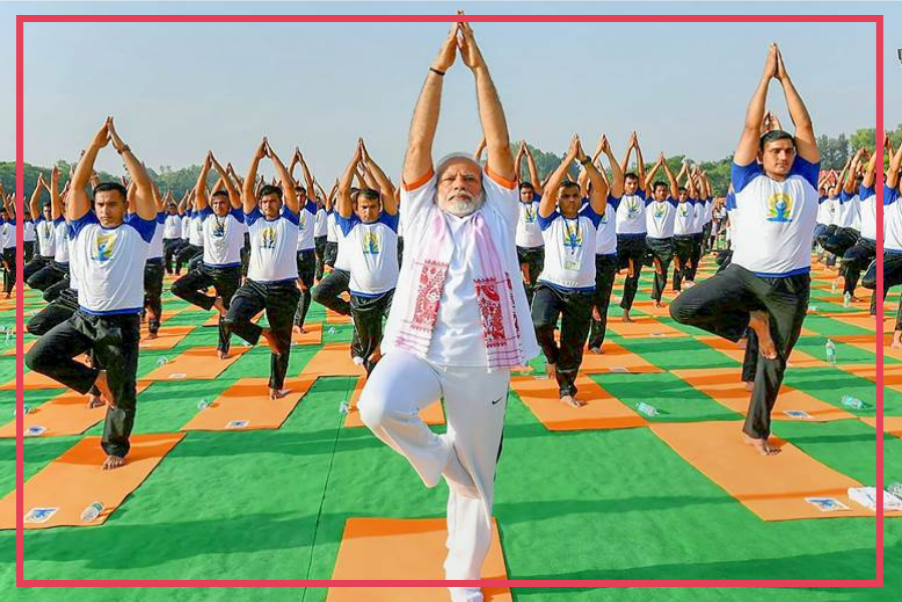 PM MODI doing Yoga
